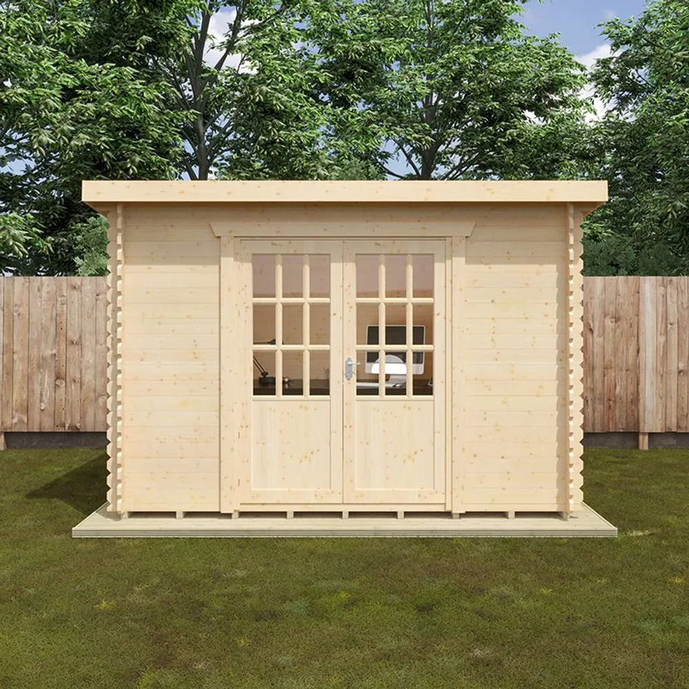 Buttercup Farm 12x10 The Kingsley 28mm Cabin - L355 x W295 x H232.8 cm in Natural 3