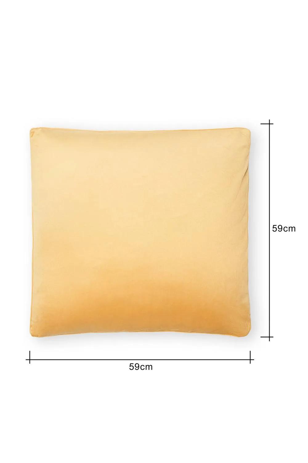 BHS Large Velour Piped Cushion in Yellow 3