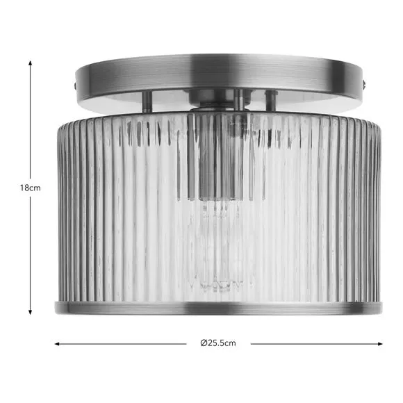 Alyn Ribbed Bathroom Ceiling Light 6
