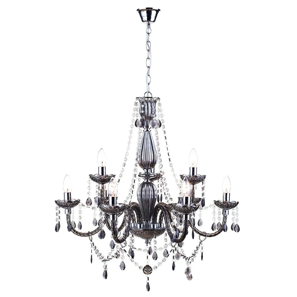 Charlotte 9 Light Chandelier, Smoke 1