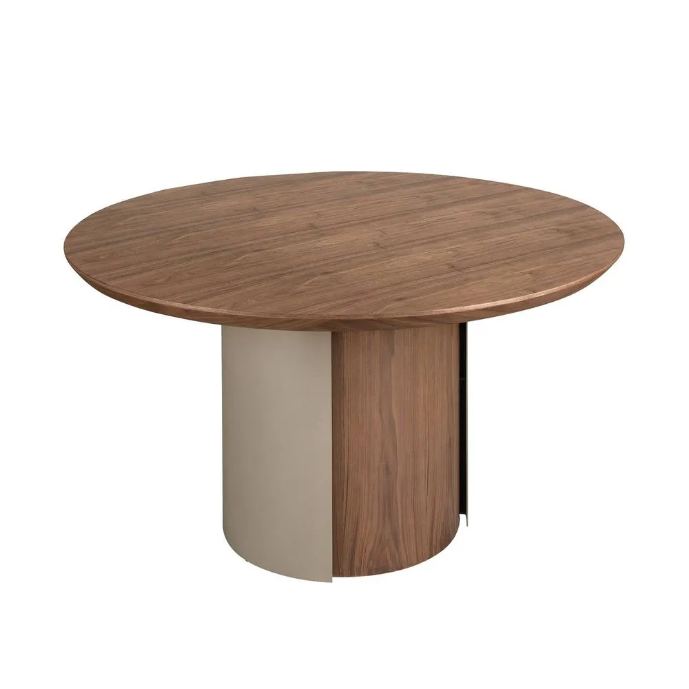 Angel Cerda Round Walnut Dining Table with Metallic Sand 140cm