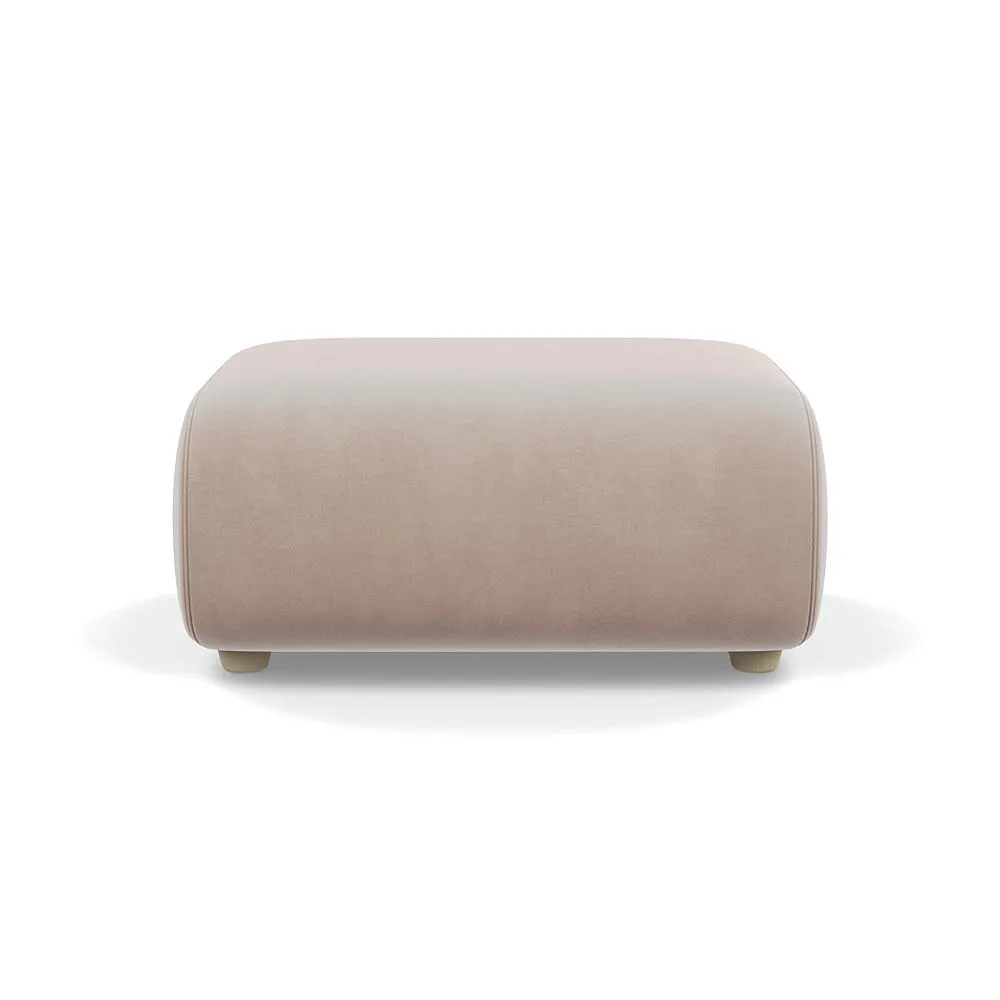 Heal's Lilli Ottoman Smart Velvet Pebble Natural Beech Feet 1