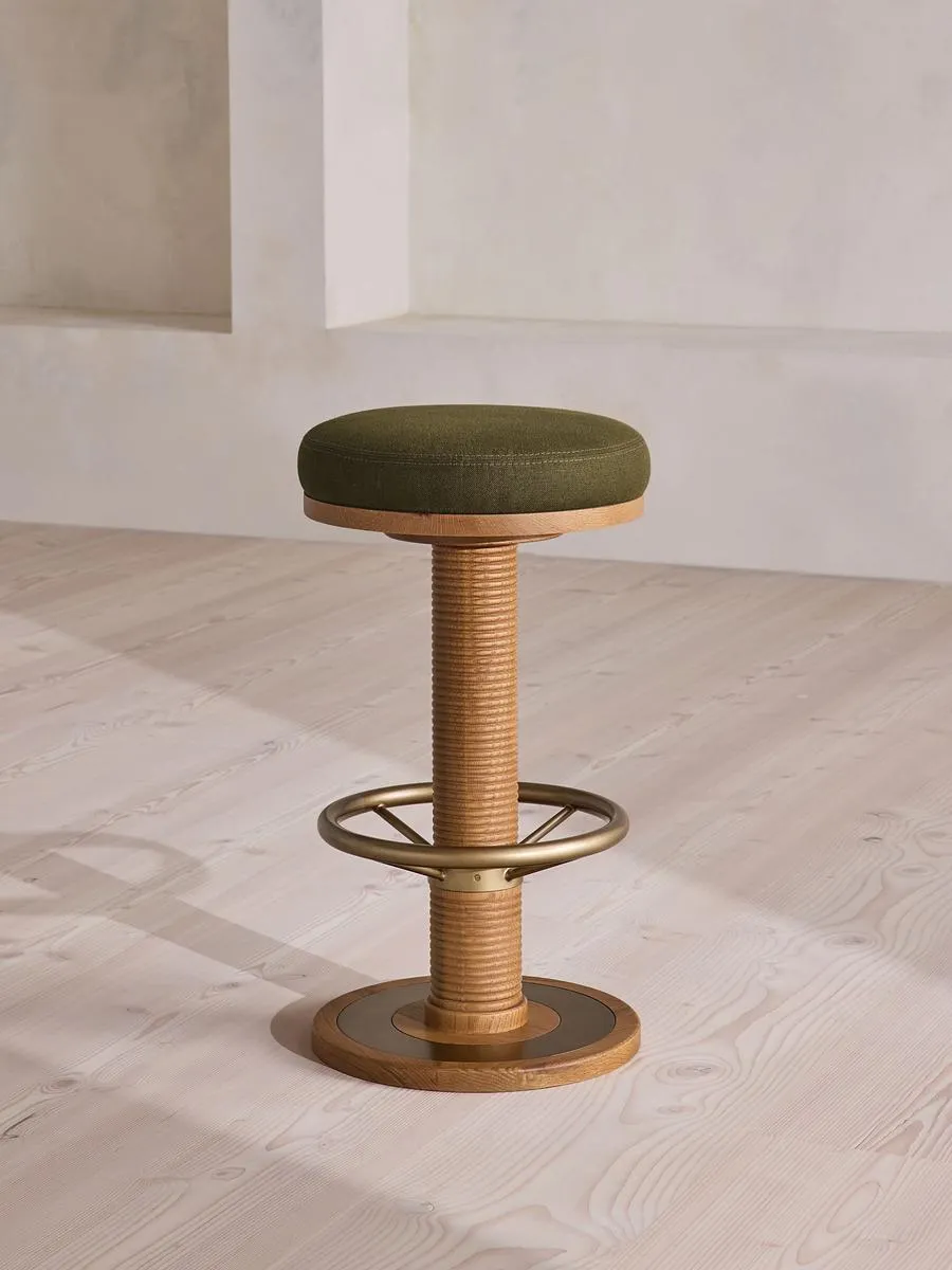 Bryden Counter Barstool, Linen, Olive