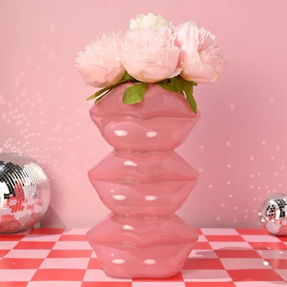 The Feel Good Club Lip Stack Glass Vase