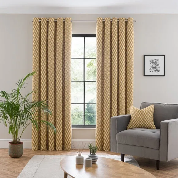 Geo Checkerboard Eyelet Curtains 2