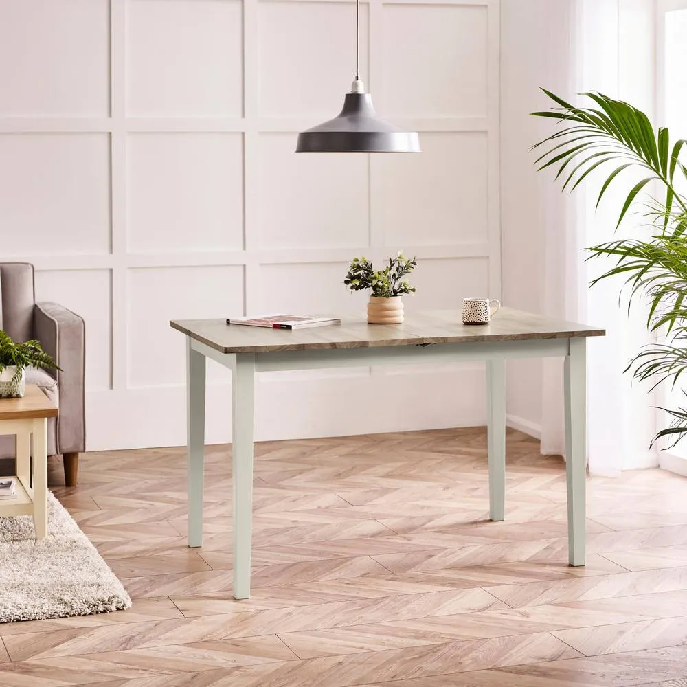 FurnitureboxUK Salcombe White & Grey Wood Extending 6 Seater Dining Table 2