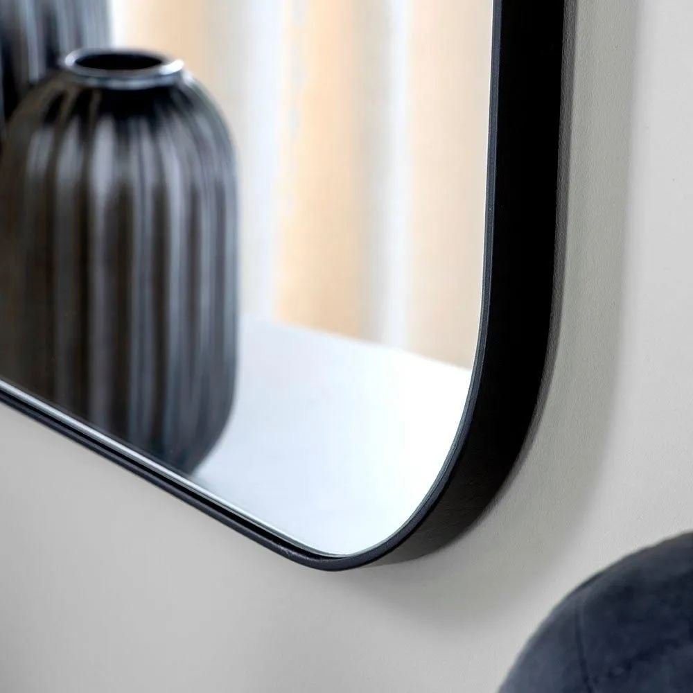 Yearn Mirrors Minimal Curved Mirror Black 90x60cm 3