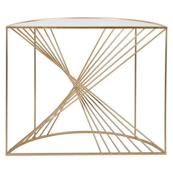 Liberty Glass and Gold Half Moon Console Table 2