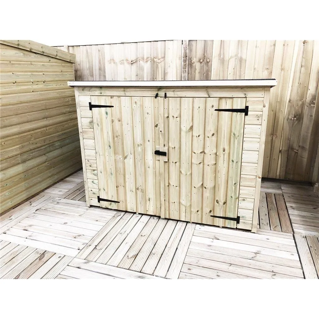 Marlborough 10 x 6 Pressure Treated Tongue & Groove Bike Store With Double Doors in Natural 3