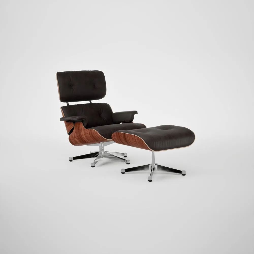 Vitra Eames Lounge Chair & Ottoman Santos Palisander Contemporary L60 66 Nero Polished Base 04 1