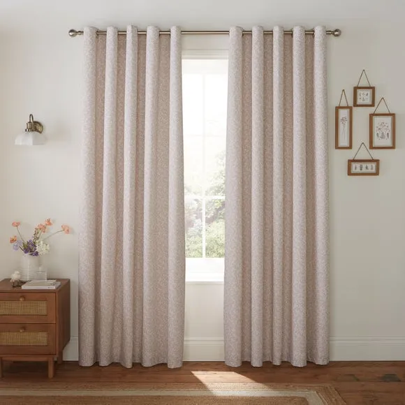 Annie Floral Cotton Blackout Eyelet Curtains 2