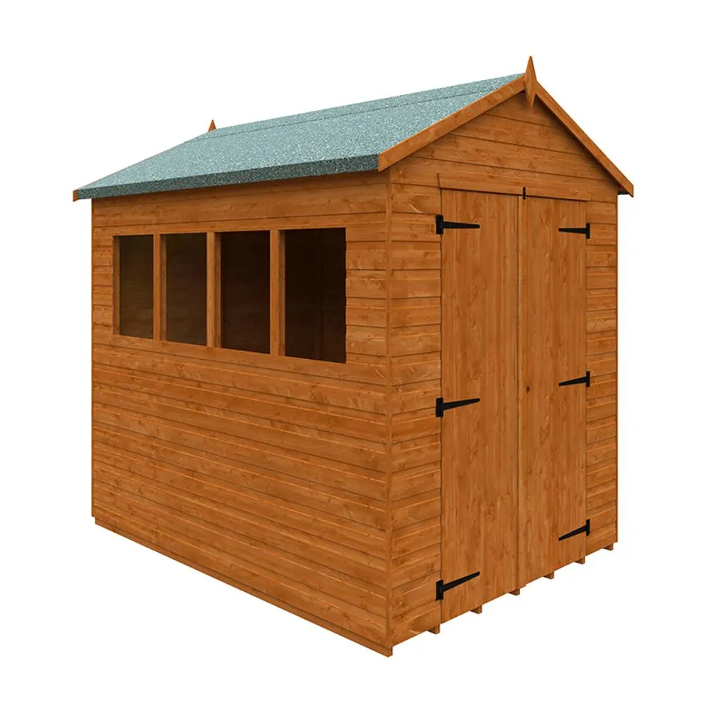 Buttercup Farm 8 x 6 Feet Workshop 12mm Shed - L235 x W175 x H240.5 cm in Burnt Orange