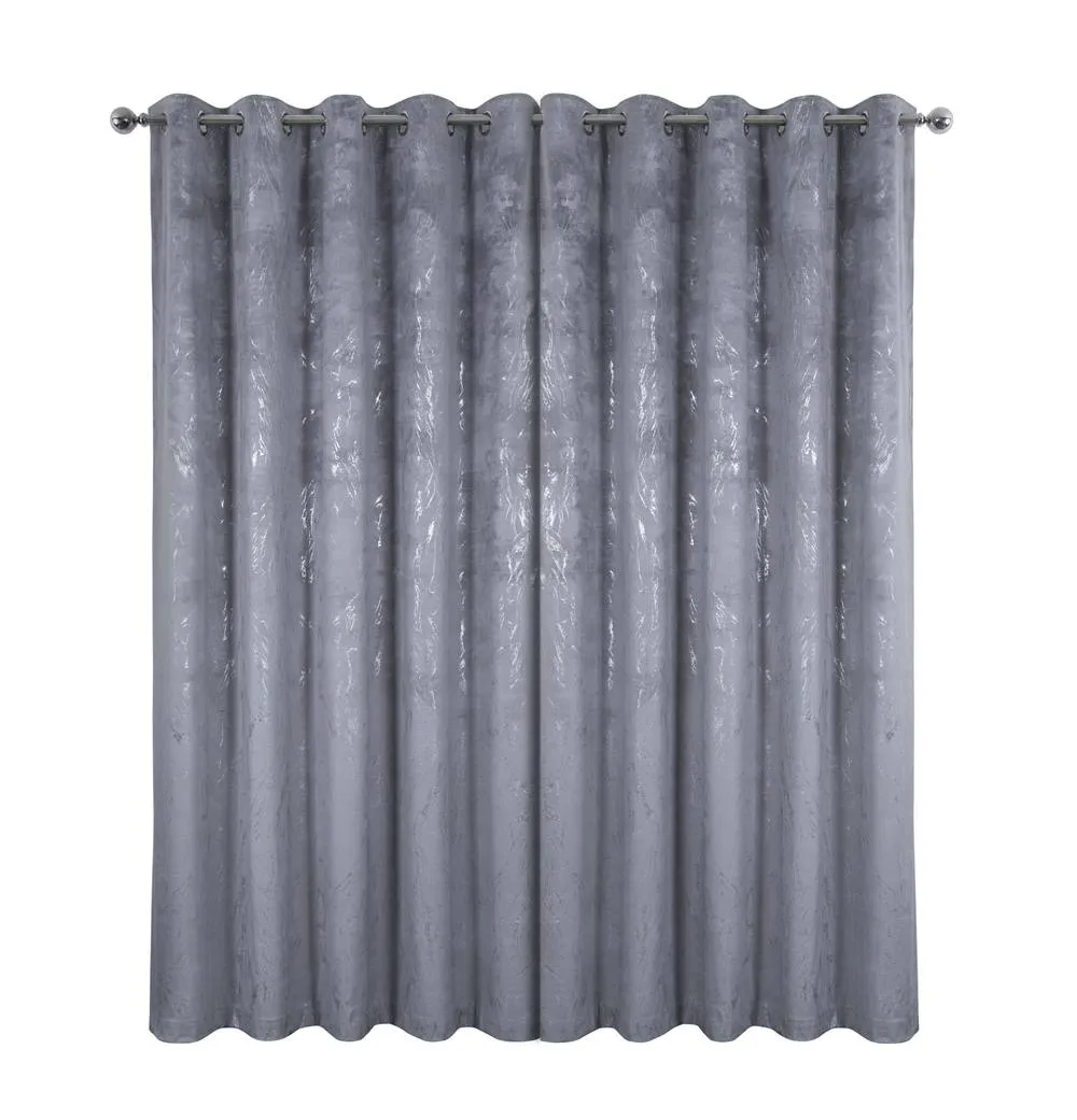 Smart Living Marble Effect Velvet Eyelet Curtains - Thermal Blackout - 2 Panels in Grey 3