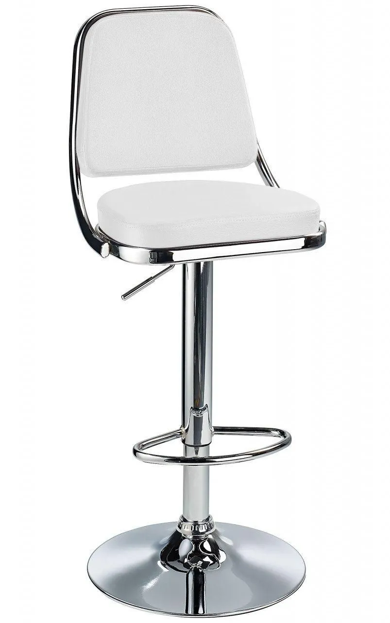 netfurniture Romano Breakfast Bar Stool - White Height Adjustable