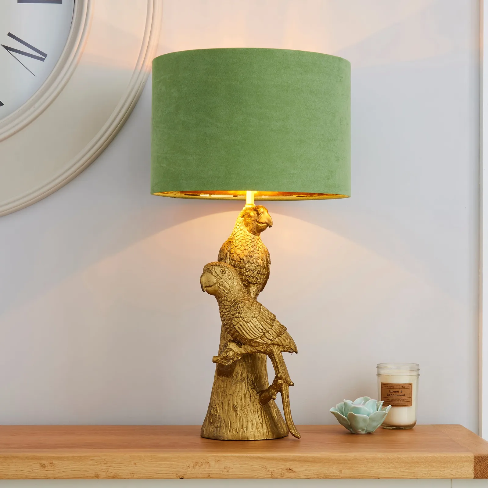 Polly Parrots Gold Table Lamp Gold