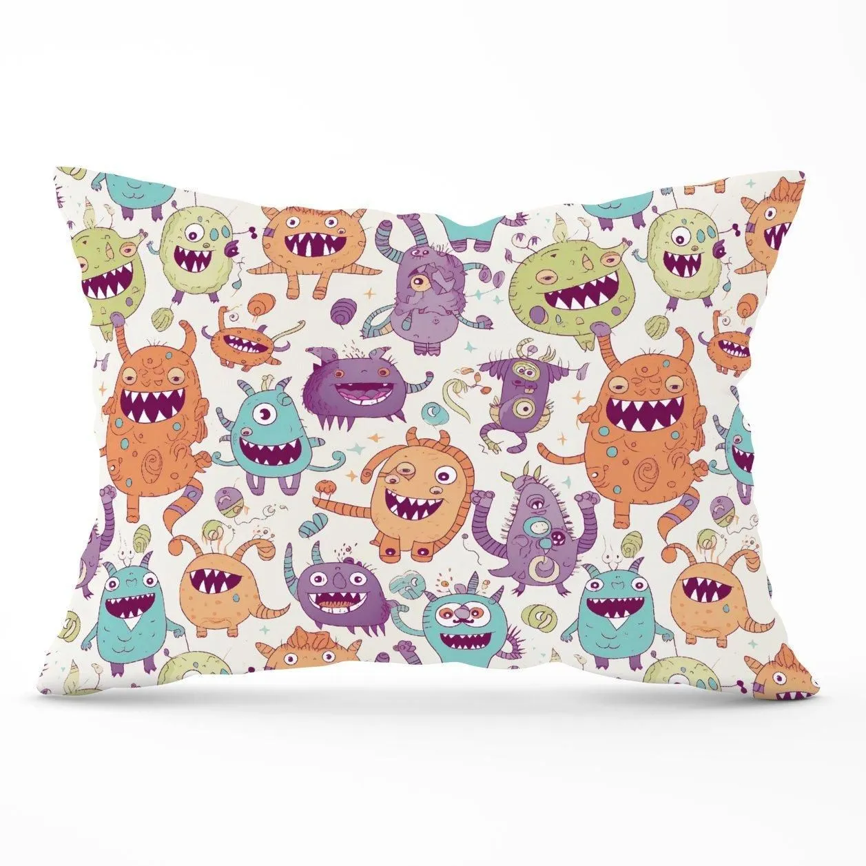 Warren Reed - Designer Playful Halloween Monsters Cushions in Purple