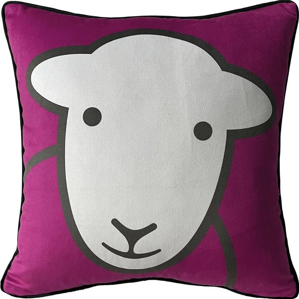 Herdy Hello Filled Cushion in Fuchsia