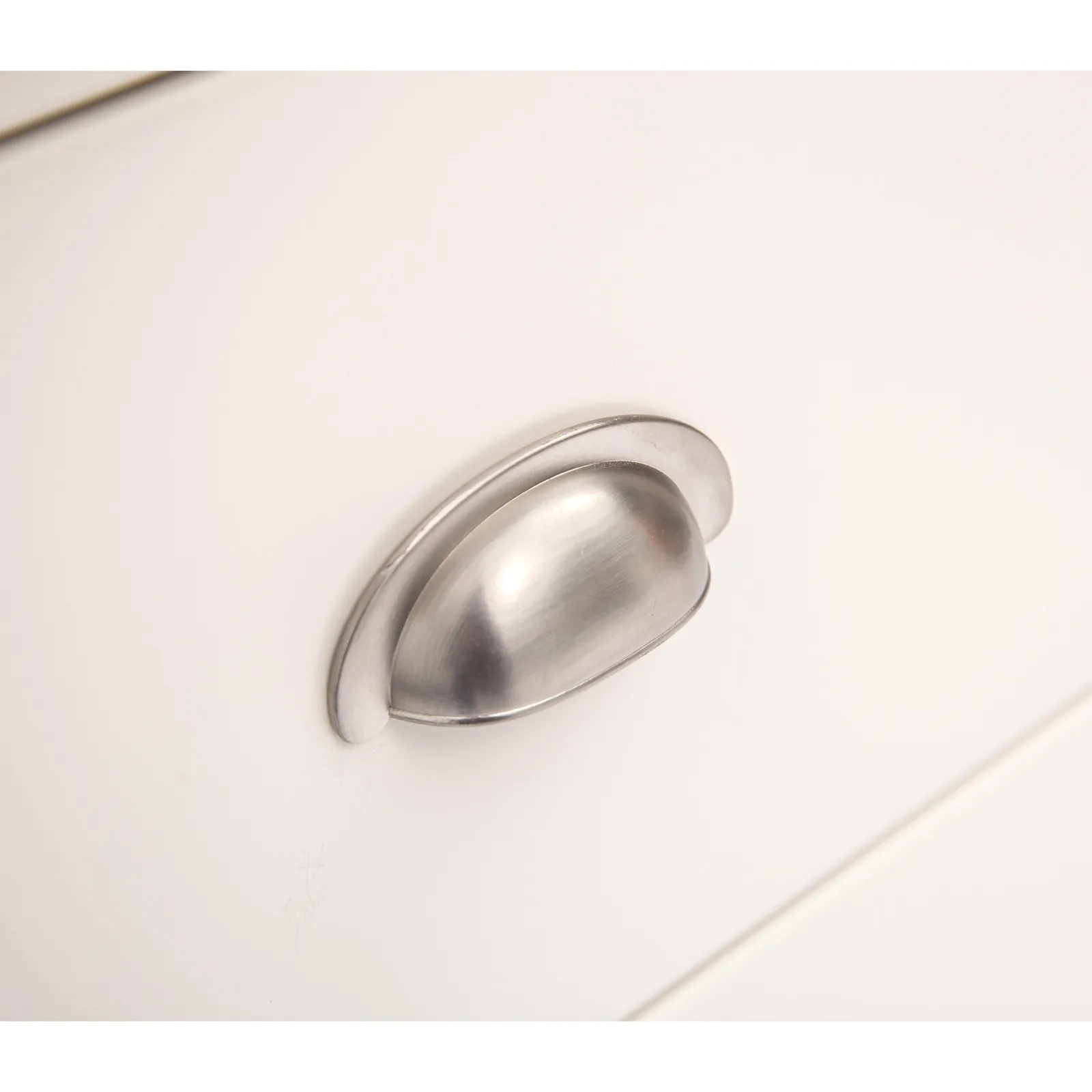 Cabinet Bits Lovere 4 Drawer Chest of Drawers Chrome Cup Handle in Off-White 6