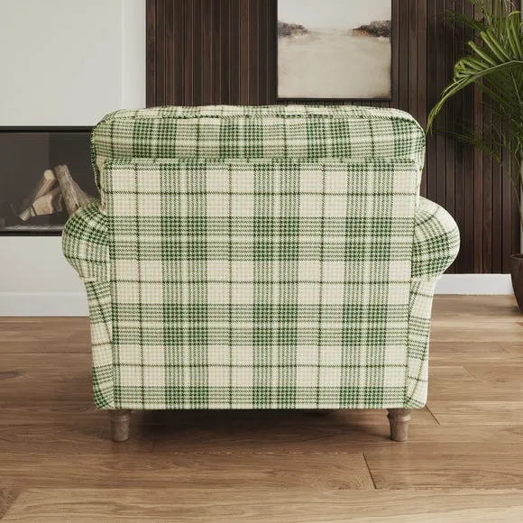 Flori Woven Check Fabric Lambeth Armchair 3