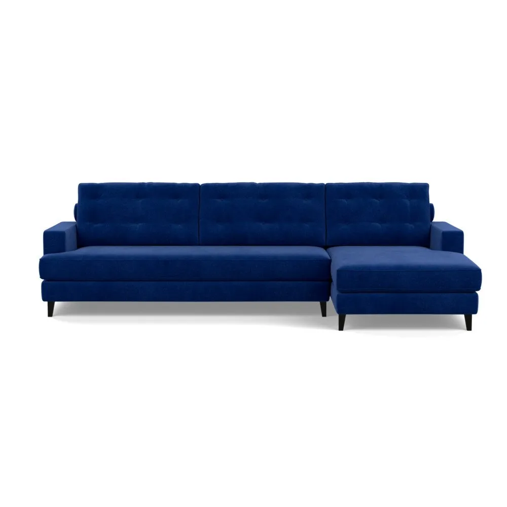 Heal's Mistral Right Hand Facing Corner Sofa Smart Luxe Velvet Azure Black