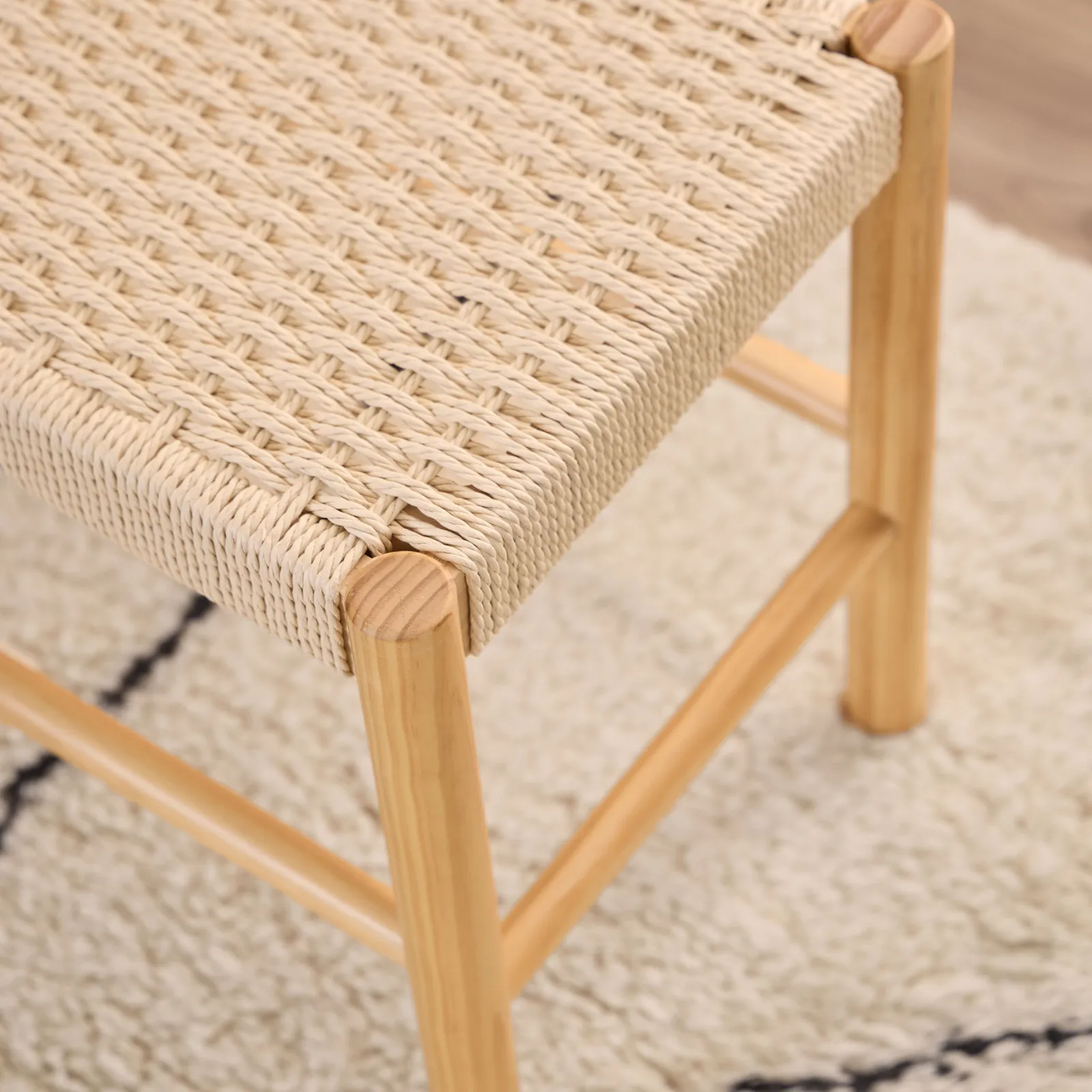 Furniture To Go Alvin Weaved Bench in Off-White 4