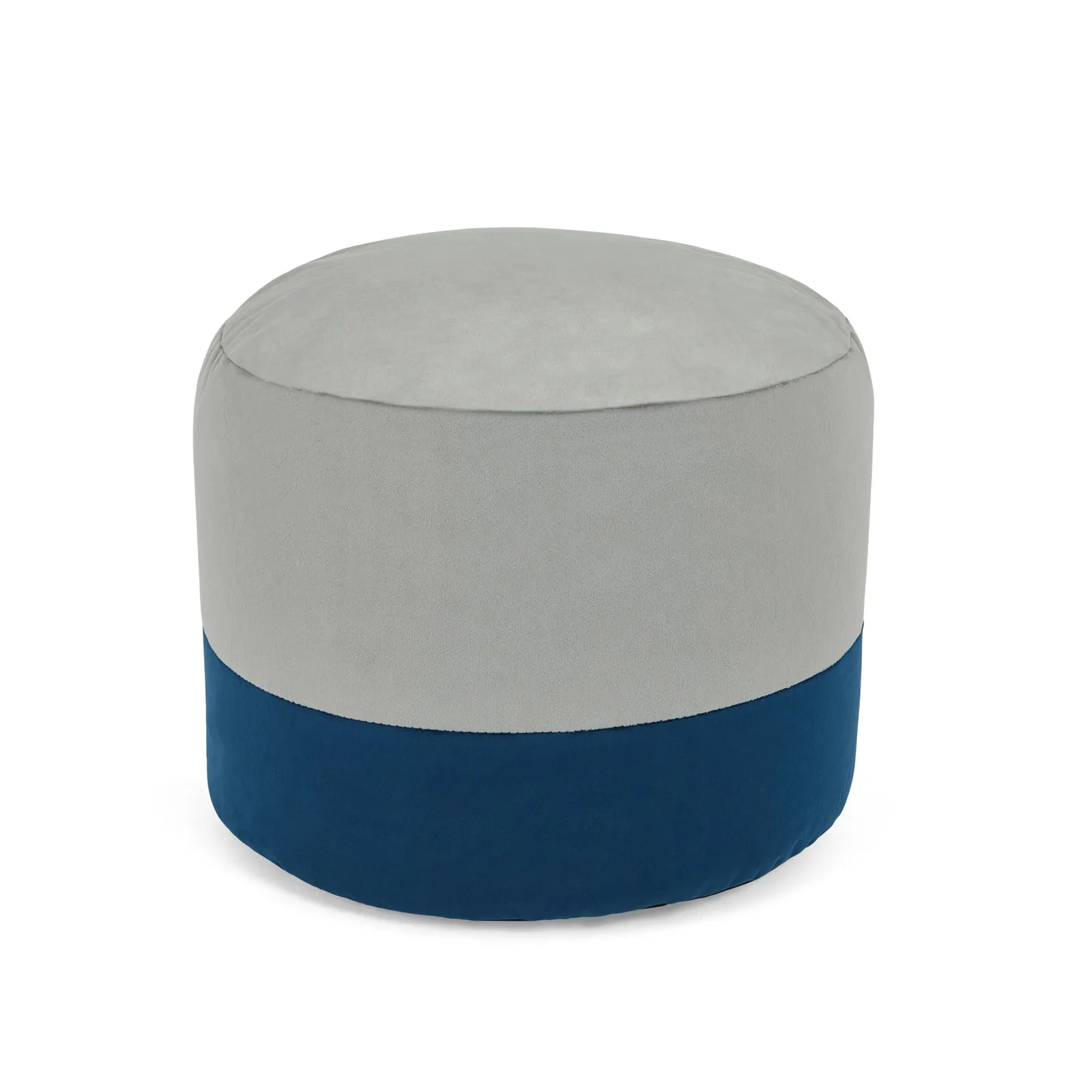 Isla Multicoloured Footstool - Blue and Light Grey Grey and Blue