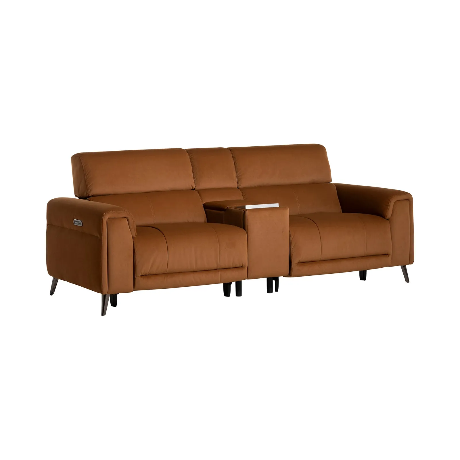 Kerren 2.5 Seater Power Recliner Recliner Sofa, Orange Fabric | Barker & Stonehouse 3