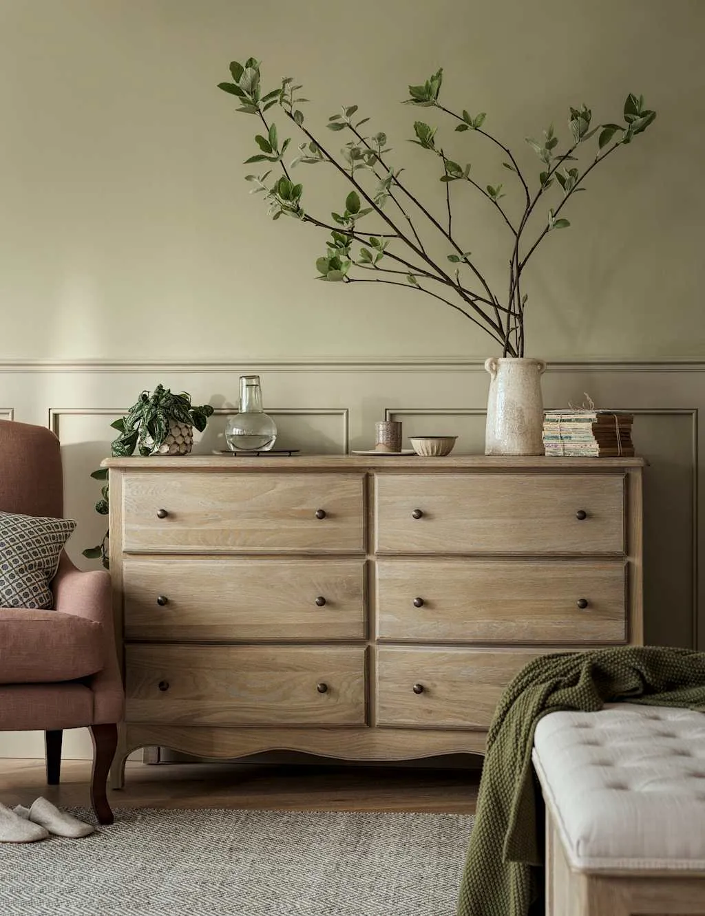 Cotswold Company Camille Wide 6 Drawer Chest Natural