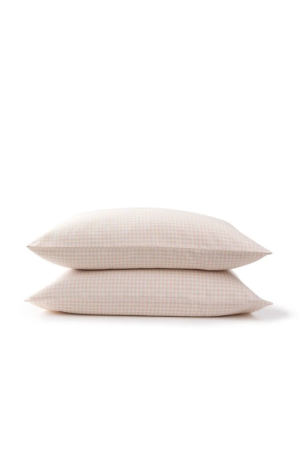 CHRISTY 'Gingham Yarn Dye' Textured Airy Yarn Dye Cotton Pillowcase Pair in Pink 2