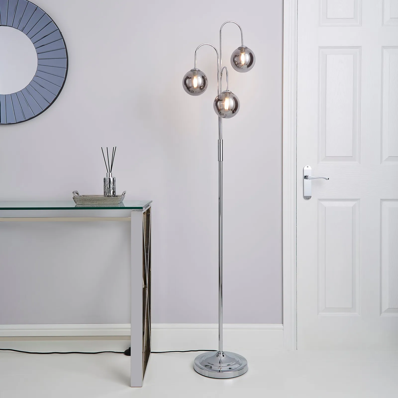 Gigi 3 Light Chrome Floor Lamp Chrome
