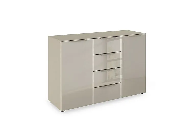 Haven 4 Drawer 2 Door Glass Chest with Glass Top and Front