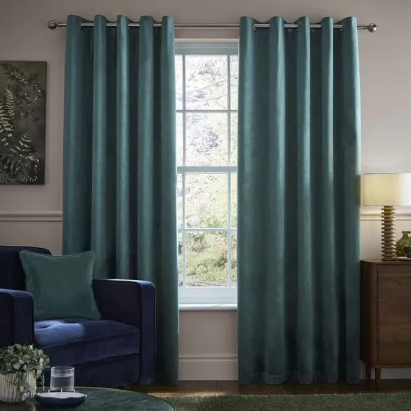 Luxe Velour Eyelet Curtains (Blackout Available) 2