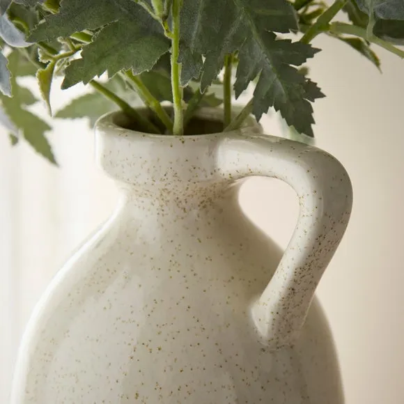 Tall Ivory Bottle Vase with Handle 2