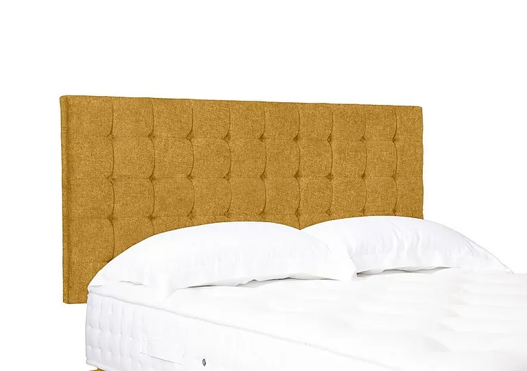 Artisan Collection Dot Standard Strutted Headboard - Single - Tweed Mustard