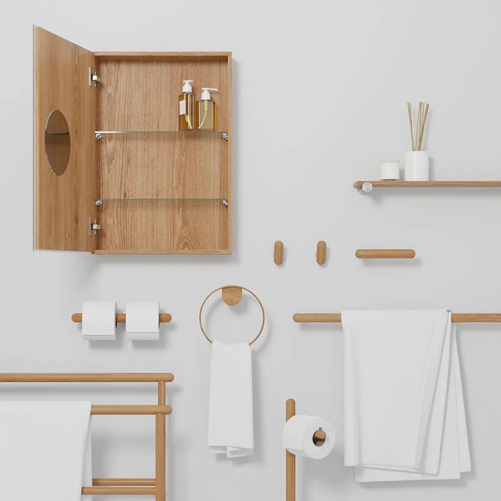 Wireworks Yoku Freestanding Towel Rail Dark Oak 4