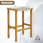 Costway Set of 2 Outdoor Bar Stools 76cm Bar Height Chairs Patio High Stools Set in Brown 2