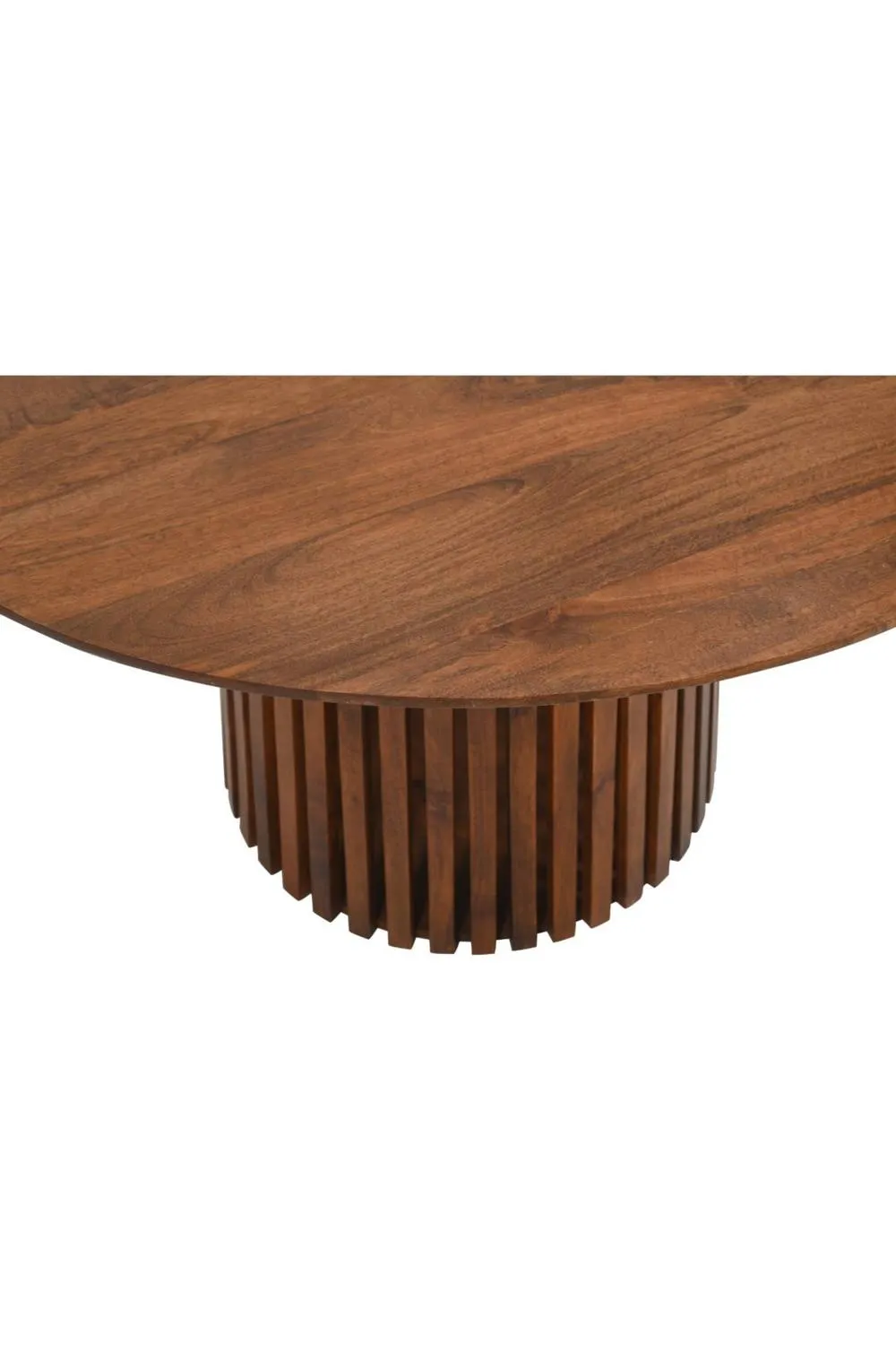 IH Design Tackley Mango Wood Round Dining Table with Flared Base in Brown 4