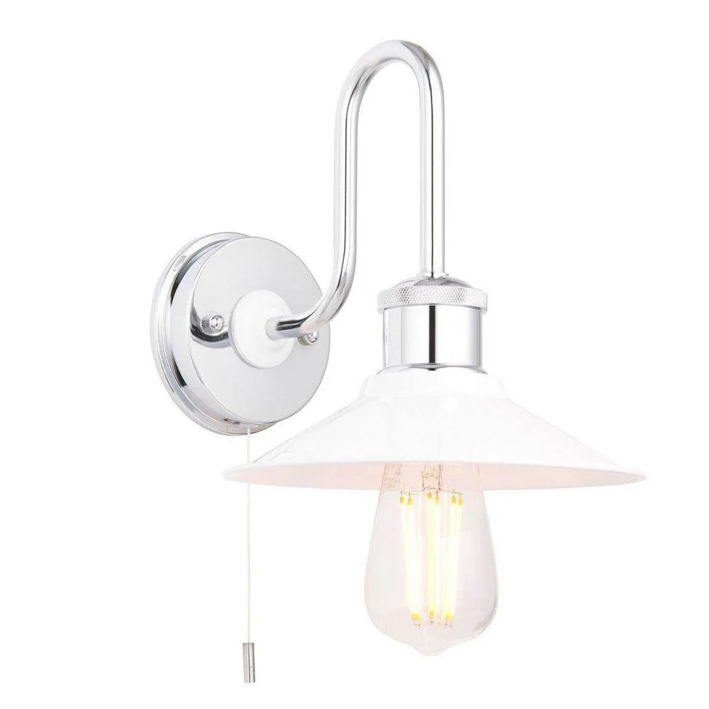 Netlighting 'FIUMICINO' Non Dimmable Stylish Contemporary Bathroom Metal Wall Lamp in White