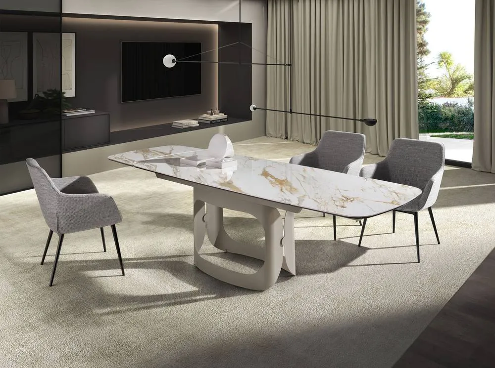 Angel Cerda Grey Fabric Dining Chair 4