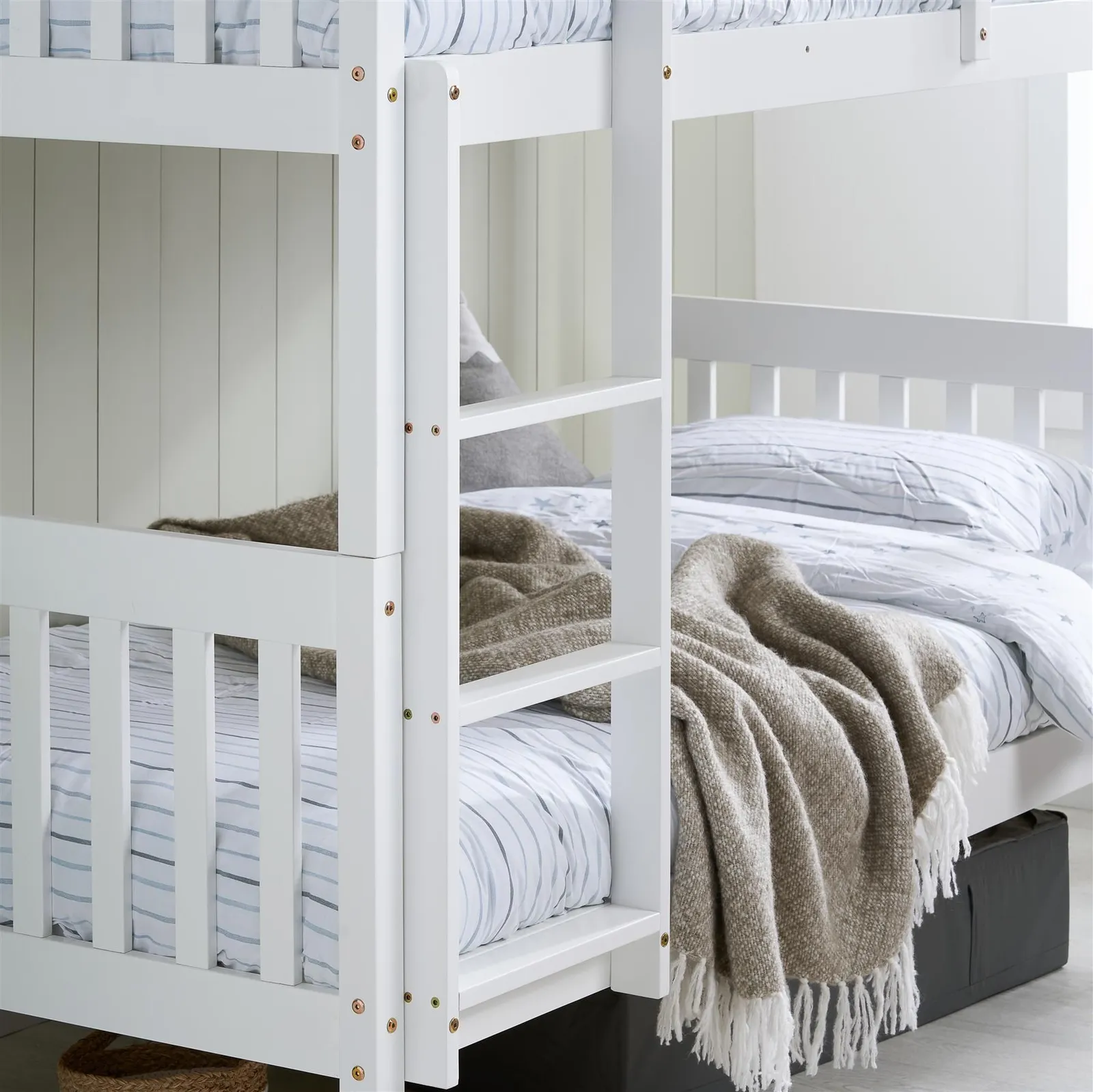 Birlea Children's White Wooden Bunk Bed Single Benji 2