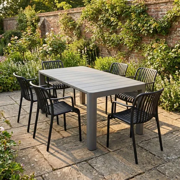 Modura Henrik Rectangular Dining Table with 6 Alma Armchairs 1