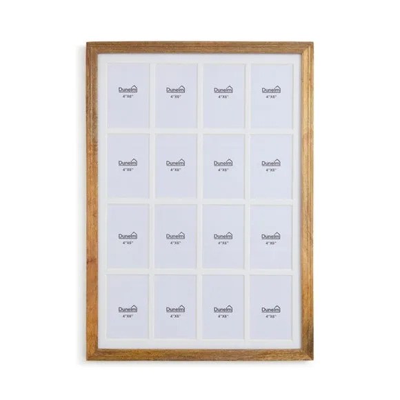 Mango Wood 16 Aperture Multi Photo Frame 2