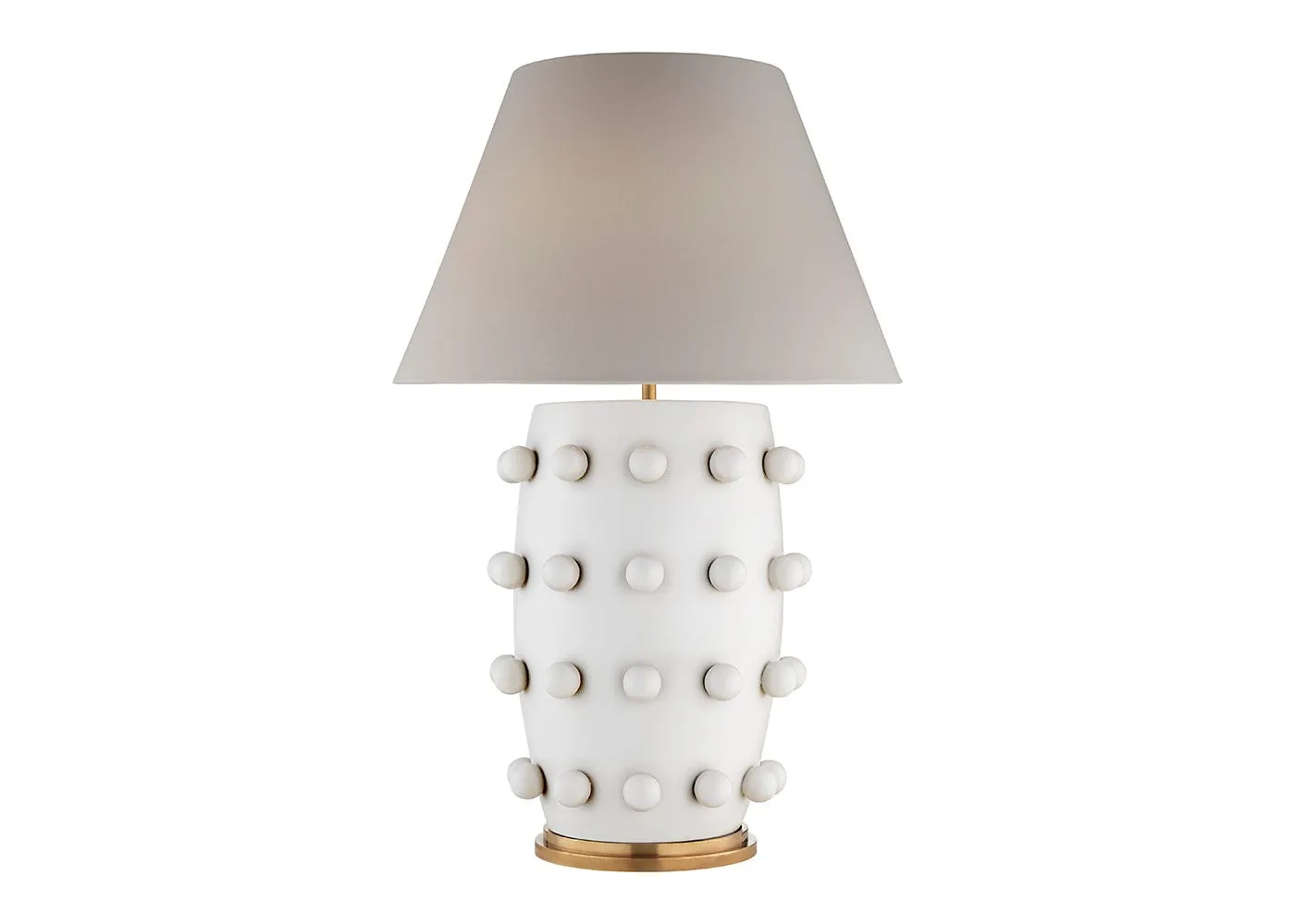 Visual Comfort Linden Table Lamp White/Linen Shade Large 1