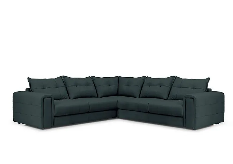 Goliath Large Leather Corner Sofa - Peacock
