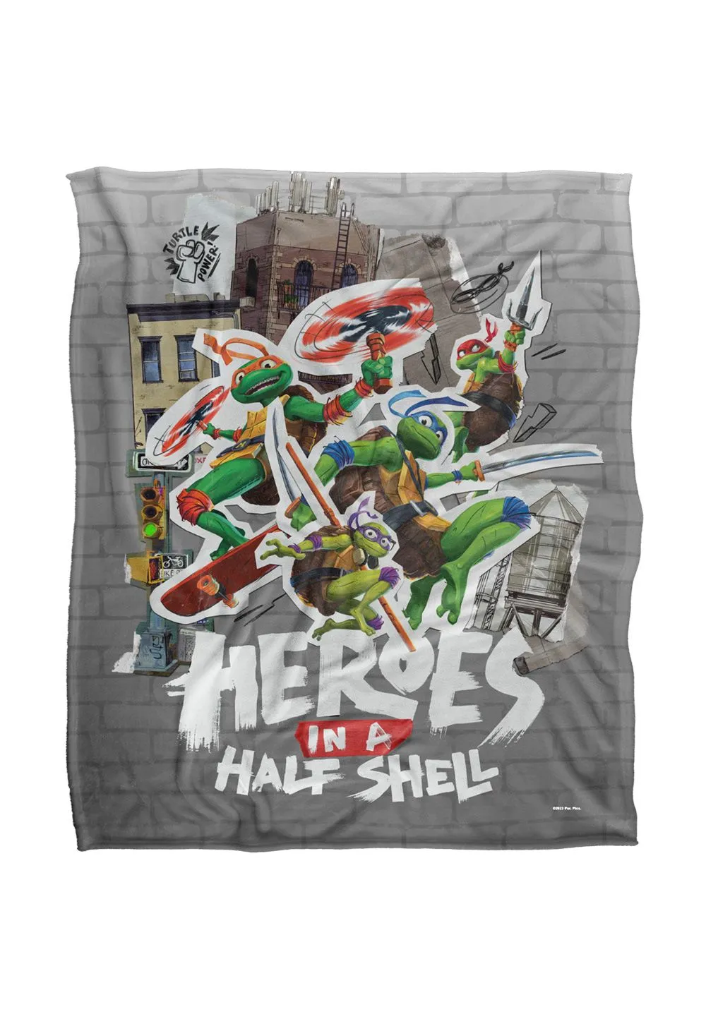 Teenage Mutant Ninja Turtles : Mutant Mayhem Heroes In A Half Shell Silky Touch Super Soft Throw Blanket 152 X 127 cm in White