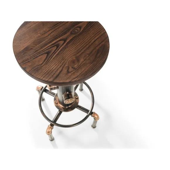 Rockport Pipework Adjustable Height Bar Stool, Mocha 6