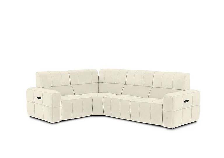 Cube Fabric Power Recliner Left Hand Facing Corner Sofa with Power Headrests