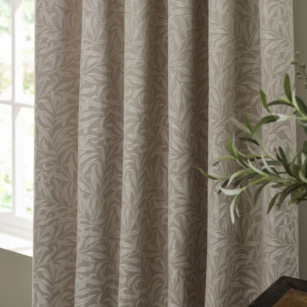 Morris & Co Willow Bough Jacquard Fully Lined Pencil Pleat Curtains in Cream 2