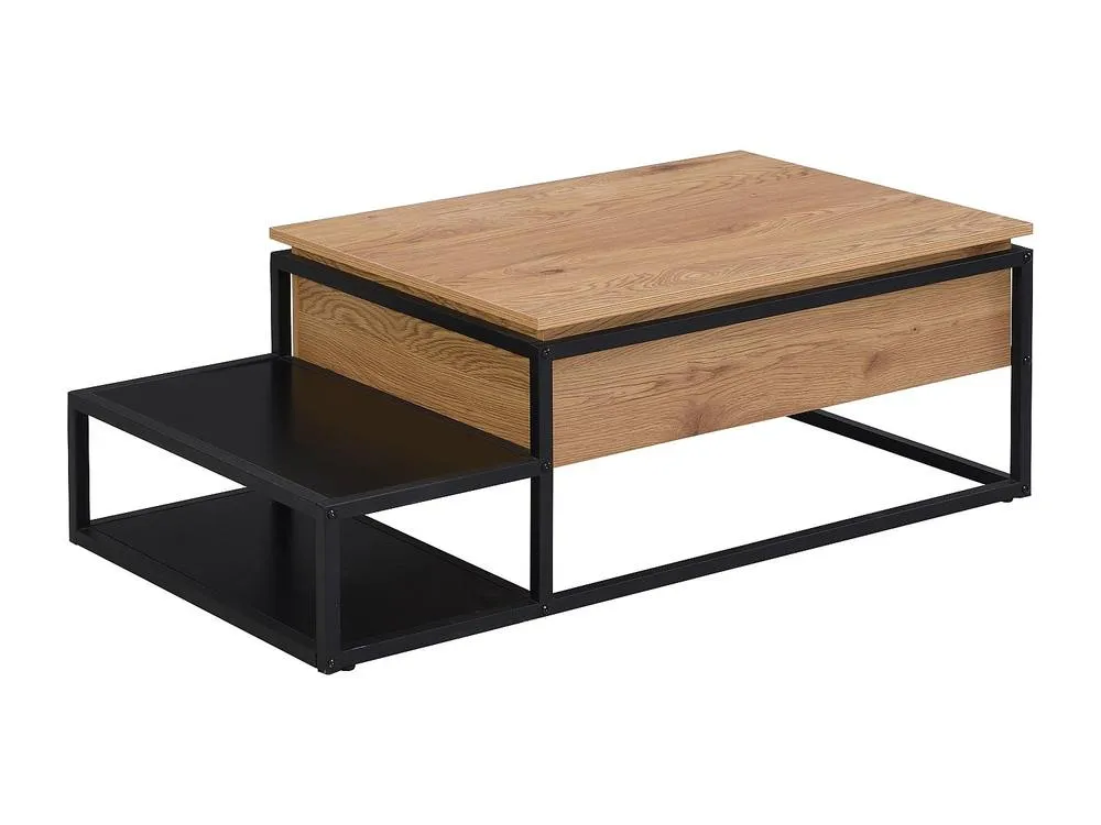 Vente-unique Coffee Table With Lift - Up Top - MDF & Metal - Natural & Black 6