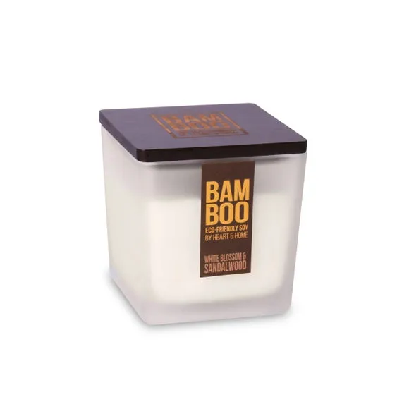 Heart and Home Bamboo White Blossom & Sandalwood Jar Candle 2